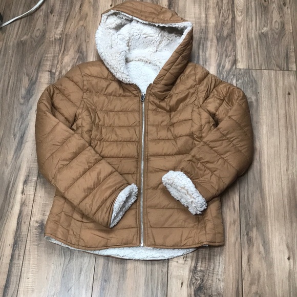 None Jackets & Blazers - Yes I’m a reversible taupe puffer jacket